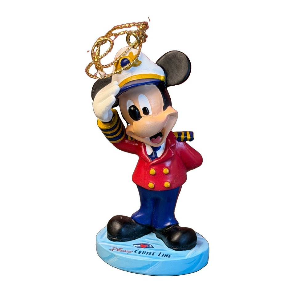 VTG Disney Cruise Line Mickey Captain Saluting Christmas Ornament 3"x1.8"x1.2"